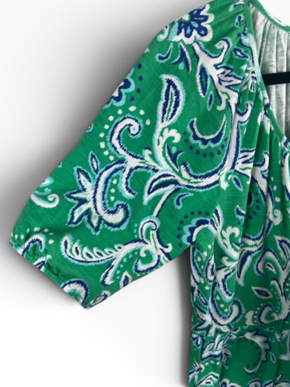 Soft Surroundings Green Paisley Midi Dress Size M - Picture 4 of 9